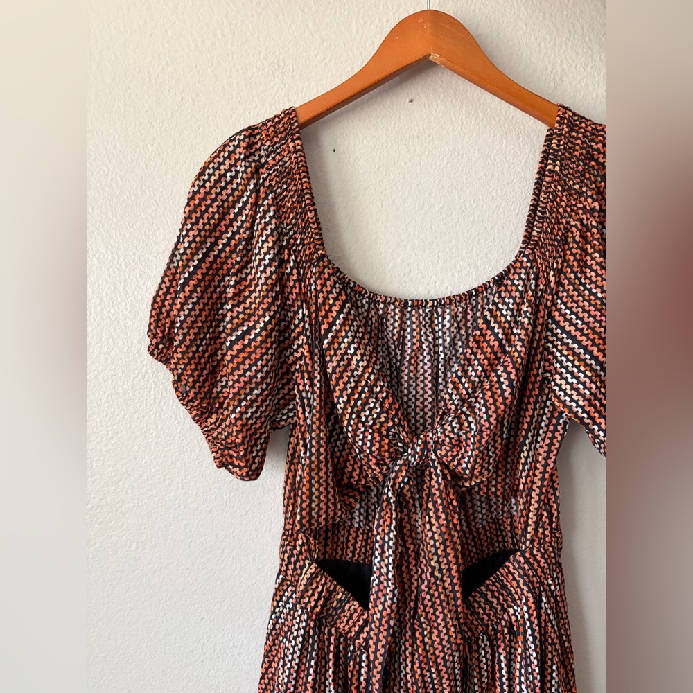 NWT Ramy Brook Megan Cutout Smocked Waist Tie Front Maxi Dress Women’s Plus XXL - Picture 3 of 14